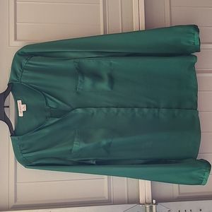 Liz Claiborne xl emerald green long sleeve blouse